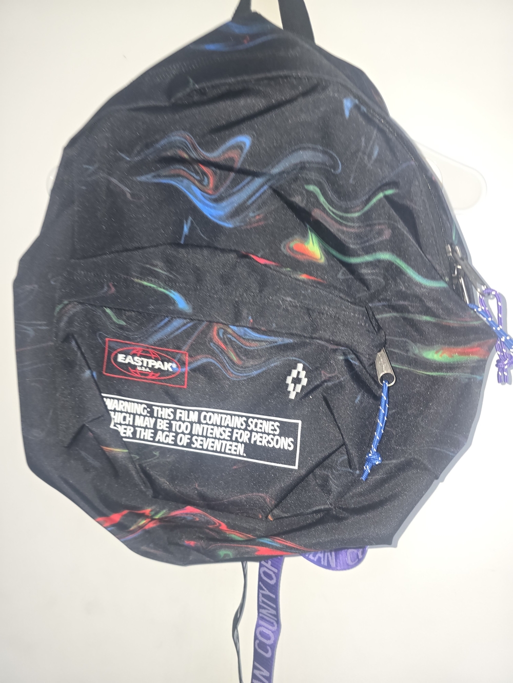 Marcelo Burlon Eastpak Kids' Black Multicolor Swirl Backpack